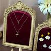 Exhibidor de joyería franela roja marco de fotos aretes almacenamiento exhibición de joyería tienda accesorios para fotos en vivo