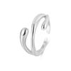 Anillo de Plata Esterlina S925 Hecho a Mano Personalizado Diseño Nicho Irregular Bulto Patrón Martillado Anillo Versátil Abierto de Plata para Dedo