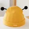 Touca de Bebê Algodão Puro Estilo Fino Primavera e Outono Touca para Recém-Nascido Outono e Inverno Design Fofo de Abelha