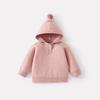 Suéter con Capucha Espeso Forrado de Felpa para Bebés y Niños Pequeños, Nuevo Estilo Invierno 2025, Tejido de Punto Cálido de Color Sólido, Elegante y Versátil