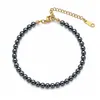Moda Transfronteriza Europea y Americana Tobillera Sencilla de Perlas Blancas para Mujer Estilo Maduro Suave Uso Diario Joyería para el Pie Ajustable