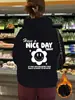 Moletom Casual com Capuz Europeu e Americano Cross-Border Bom Dia Novo Simples Pulôver Manga Longa Top Feminino em Estoque