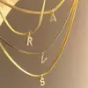 Colar com Letra Inicial Estilo Europeu e Americano Transfronteiriço com Strass e Zircônia Dourada, Colar com Letra de Nome para Mulheres Pingente