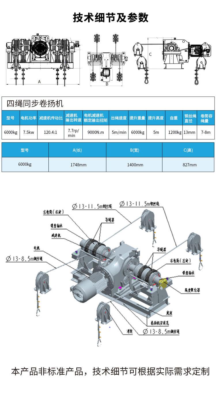 四绳同步卷扬机