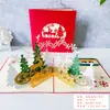 Cartão de felicitações de Natal cartão tridimensional árvore de Natal 3D cartão tridimensional cartão pequeno criativo de Natal negócio de atacado