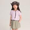 Pudding Haru Moda Infantil Roupa de Verão Meninas Proteção Solar Manga Curta Verão 2025 Novo Infantil Versátil Toque Fresco Secagem Rápida Camiseta