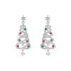 Brincos de orelha de árvore de Natal brincos coloridos de borla de zircão feminino design de nicho gotas de alta qualidade fivela de orelha jóias