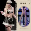 Lingerie sexy para mulheres, temática de Natal, conjunto de empregada vermelho de três peças com saia curta, calcinha com abertura no entrepernas, renda e um laço