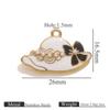Accesorios de Joyería DIY Acero Inoxidable Sombrero Bolsa de Malla Collar Aretes Esmalte Pequeño Estilo Chanel Llavero Colgante para Mujer
