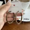 Moda Europea y Americana Elegantes y con Estilo Maillard Estampado de Leopardo Terciopelo Pendientes Exagerados Únicos Círculo Cuadrado Pendientes Grandes Pendientes
