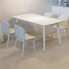 Mesa de Comedor y Sillas de Pizarra Blanca Nórdica para Uso Doméstico, Apartamento Pequeño, Negro Puro Minimalista, Lujo Ligero, Sensación de Alta Gama, Nueva Mesa de Comedor Negra Pura