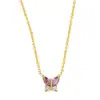 Accesorios de Collar de Mariposa Coloridos de Circonita Transfronterizos Europeos y Americanos para Mujeres Cadena de Clavícula de Lazo de Verano de Alta Gama que No se Desvanece