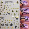 Adesivos de Arte para Unhas de Halloween Novos Transfronteiriços Quentes da Ins Estampagem a Quente Bruxa Caveira Teia de Aranha Adesivos de Unhas Adesivos 3D Atacado