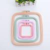 Accesorios para Máquina de Bordar Soporte de Flores de Ajuste Medio Bastidor de Bordado Redondo Camilla de Bordado Color Caramelo Plástico ABS Aro de Bordado Cuadrado