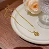 Joyería Transfronteriza Europea y Americana Moda y Exquisito Colgante Nicho Cadena Clavicular No Descolorante Oro de 18K Acero Titanio Accesorios de Collar para Mujer