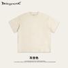 2025 Verano Marca de Moda Simple Cuello Redondo Holgada Lavada Camiseta de Manga Corta Alta Calidad Camiseta Deportiva Base Top para Hombre de Moda