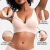 Sutiã feminino sem costura plus size transfronteiriço, modelo fino, levanta os seios laterais, sem aro, anti-queda, suporte macio, sutiã de comércio exterior