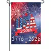 Bandeiras de Jardim para o Dia da Independência Estampa em Linho Decoração Externa para Quintal Bandeiras Pequenas Americanas Dupla Face Atacado