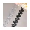 Lentejuelas Negras Bordado Encaje Poliéster Soluble en Agua Código de Barras Flor Blanca Accesorios de Boda Hecho a Mano DIY Listo para Enviar 3cm