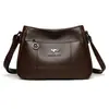 Bolso Cruzado de Cuero Suave de Moda para Mujer, Nuevo Estilo Europeo y Americano de Primavera, Bolso de Hombro Bajo el Brazo de Gran Capacidad para Madres de Mediana Edad