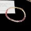 ¡Sello Redondo Luz Escarlata! Pulsera con cierre redondo de circonita chapada en oro real, estilo vintage de lujo ligero, sensación de lujo de alta gama