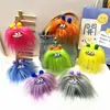 Piel de conejo Rex sintética cosa buena que sucede colgante para llavero buena Caqui que sucede bola de peluche mochila bolsa decoración colgante colgante de Caqui femenino