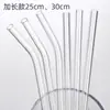 Pajita de Vidrio Transparente Resistente al Calor Extra Larga de 30 cm para Vaso Stanley Ice King de Grado Alimenticio para Mujeres Embarazadas Curva y Recta Universal