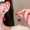 Pendientes de borlas de perlas con diseño de frijol rojo enamorado de Año Nuevo, pendientes de todo a juego personalizados de celebridades de Internet, pendientes de diseño dulce