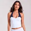 Novo Top de Yoga Feminino Color Block Versátil Colete Fitness Esportes de Verão ao Ar Livre Escovado Pilates Roupa de Yoga para Mulheres