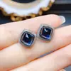 Venta al por mayor de fábrica Pendientes de botón populares de topacio natural Plata S925 Incrustado Piedra principal 7*7 Joyería de lujo Venta directa de fábrica