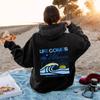 Talla Europea Exportación Sudadera con Capucha de Manga Larga con Hombros Descubiertos para Hombre y Mujer Sudadera Estampada Casual de Moda