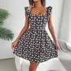 Liquidação: Vestido Casual de Férias com Estampa Tie-Dye, Margaridas e Flores, Costas Abertas - Moda Feminina Transfronteiriça da Amazon