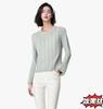 Otoño 2024 Nuevo Dulce Reductor de Edad Cuello Redondo Perlas Ajustado Todo Fósforo Ajustado Manga Larga Top Corto Moda para Mujer