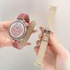 Adequado para Huawei Watch GT4 / 3/2 pulseira de couro de vaca genuína Watch43 cintura pequena macia Natal Ano Novo Rosa Vermelha