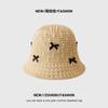 Zhou regala un sombrero de pescador con lazo estilo coreano japonés con un dulce nicho para mujer, ideal para primavera y verano. El sombrero de pescador combina con todo y muestra una cara pequeña.