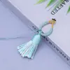 Llavero Cordón de Nudo de Diamante con Borla Corta Bo Ting Accesorios Semi-Terminados para DIY Colgante de Borla Pequeña Joyería