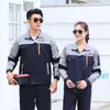 Conjunto de Ropa de Trabajo para Primavera y Otoño, de Manga Larga, Resistente al Desgaste, Ropa Espesa para Obra, Ropa de Protección Laboral Reflectante, Ropa de Trabajo Protectora para Hombres y Mujeres