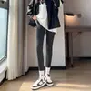 Leggings de canalé vertical para mujer para usar como prenda exterior en otoño e invierno, versátiles, adelgazantes, alta elasticidad, forrados de polar, engrosados, cálidos, disponibles para venta al por mayor