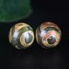 Collar de Piedra Natural Real Original de Ágata Calcedonia de Mina Antigua, Ojo de Tigre, Caracol, Tres Ojos, Dzanzhu de Xizang para Hombres y Mujeres