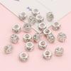 Galvanoplastia incrustada rueda de diamante blanco anillo de perforación espaciador diy cuenta redonda accesorios de joyería espaciador cuenta de transferencia accesorios de pulsera