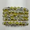 Pulsera morada ahumada joyería barata vidrio opaco transfronteriza popular comercio exterior exportación cuentas redondas de 8MM