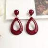Oferta especial: Pendientes de Botón Exagerados Rojos con Forma de Gota de Agua Estilo Corte Francés Vintage con un Toque Minimalista, Exquisito y de Alta Gama
