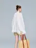 Ropa de Mujer Nanyou 2026 Manga Larga Estilo Francés Camisa Holgada Cuello en V Camisa Blanca con Bordado Francés Camisa Blanca