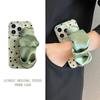 Estambre coreano verde pluma punto de ola 15 para funda de teléfono móvil Apple 16promax iphone14/13 Anticaída 12/11