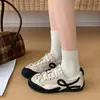 Zapatos de entrenamiento alemanes para mujer que aumentan la altura, nuevo modelo otoño 2026, cuero suave, bloques de color retro, suela suave y cómoda, casual deportivo, zapatos Forrest Gump