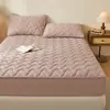 Funda de colchón acolchada de algodón de alta gama, cubrecolchón de algodón puro, protector de colchón engrosado, lavable a máquina, apto para todas las estaciones
