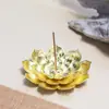 Soporte de incienso de loto con múltiples agujeros para uso doméstico, Bandeja de incienso estilo antiguo, Soporte de incienso estilo Zen para ofrecer a Buda, Soporte de incienso con seis agujeros para varillas de incienso con forma de loto, Quemador de incienso de sándalo