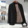 Abrigo de lana para hombre, traje casual, ropa de negocios para otoño e invierno, color liso, lujo ligero, business casual, abrigo de lana doble faz, disponible en stock