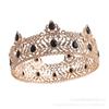 Corona Redonda de Novia Transfronteriza Europea y Americana Reina Aleación Diamante de Imitación Corona Barroca Corona de Rey Británica para Hombre