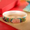 Personagem Prata Pé Prata 9999 Esmalte Cor Peônia Flor Pulseira Personalizada Feminina All-match Pulseira Francesa Aberta Antiga